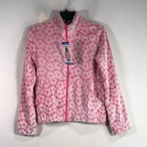 Pacific Trail Floral Zip Jacket, Girl's Size L or 14/16 - Pink